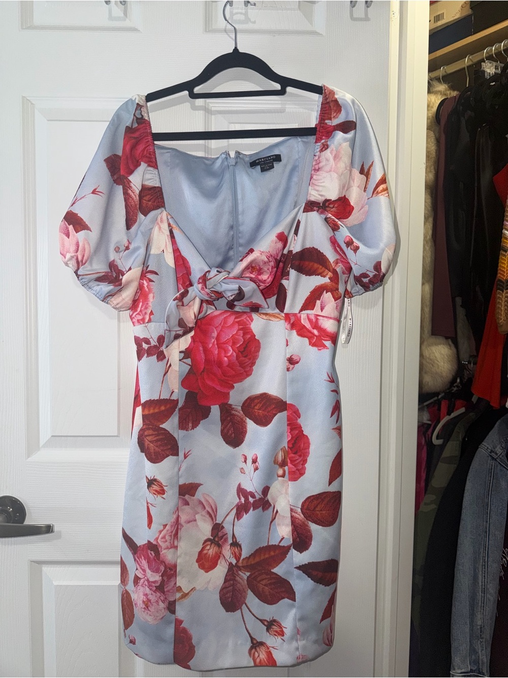 Marciano Floral Tie-Front Mini Dress